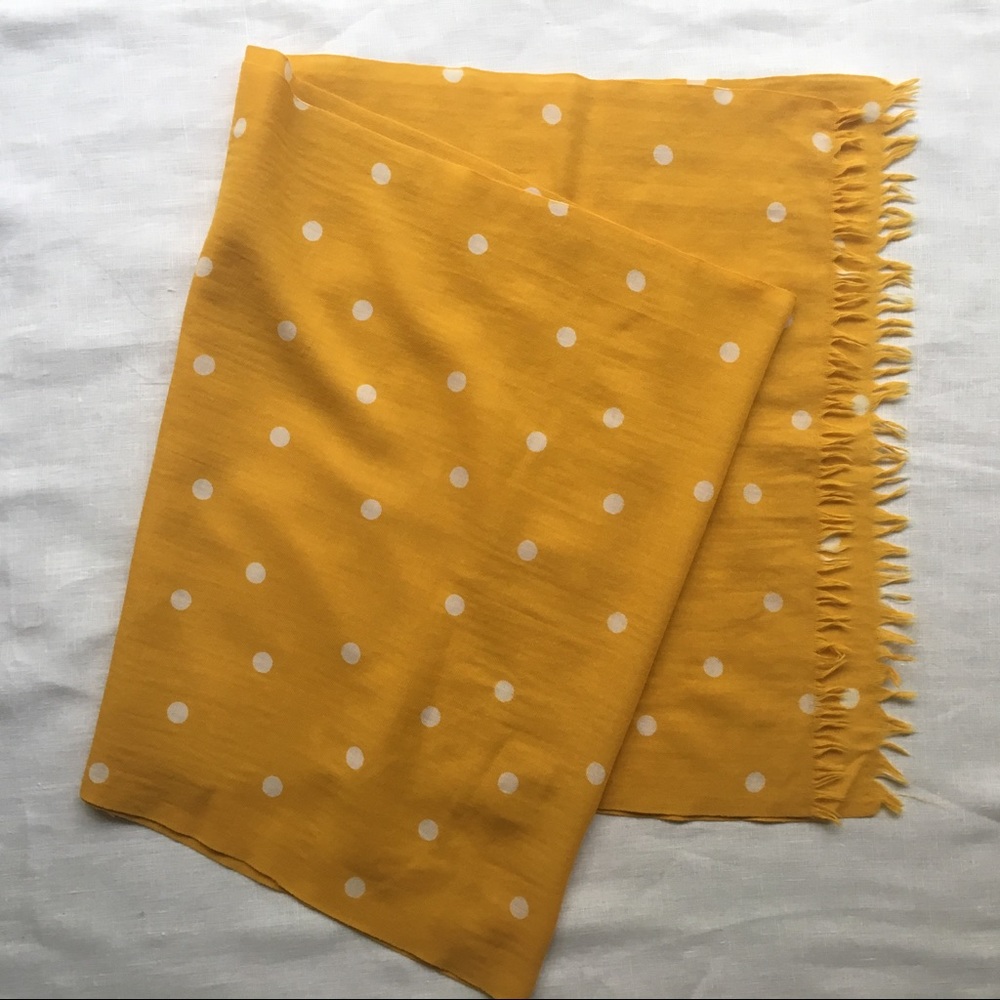J.Crew Polkadot Scarf Gold and White - Picture 2 of 3